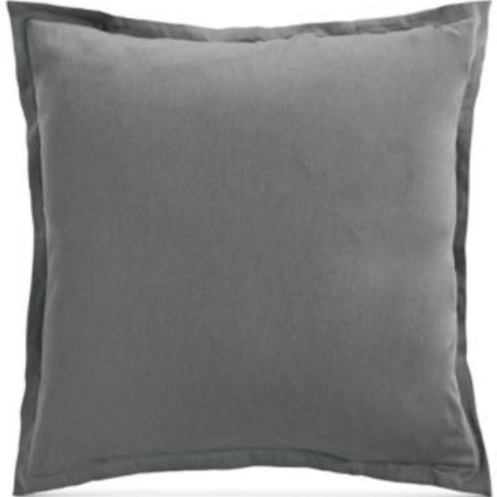 OAKE Solid Cotton Tencel Sham, European, Gray